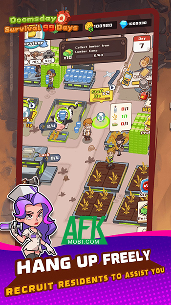 Doomsday Survival 99 Days đưa bạn gầy dựng đồng thời bảo vệ căn cứ trước zombie 0