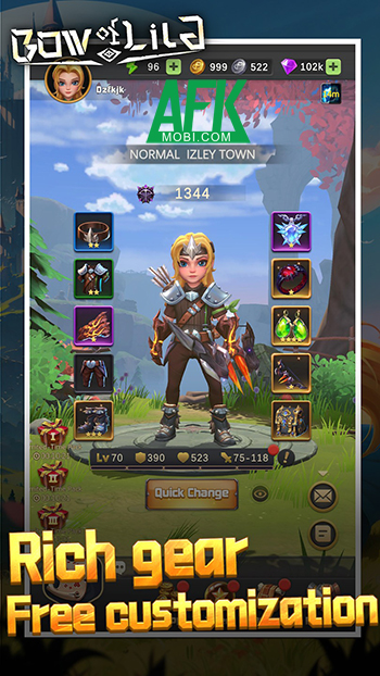 Phiêu lưu chiến đấu qua nhiều khu vực khác nhau khi vào vai một cùng thủ tại game Bow of Lila 3