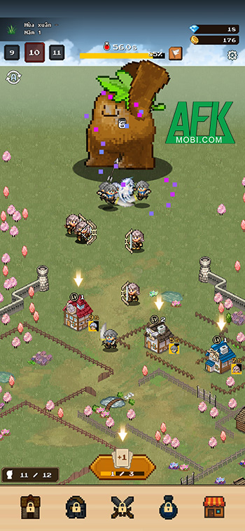 Level Up Village! cho người chơi nâng cấp ngôi làng của mình từ việc tiêu diệt bọn quái vật 1