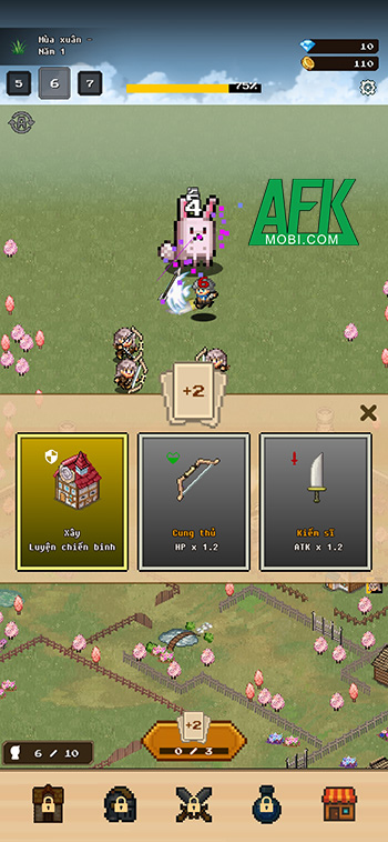Level Up Village! cho người chơi nâng cấp ngôi làng của mình từ việc tiêu diệt bọn quái vật 2