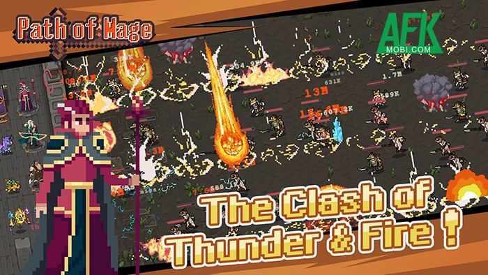 Path of Mage game phòng thủ lấy chủ đề fantasy với phong cách đồ họa pixel cổ điển 1