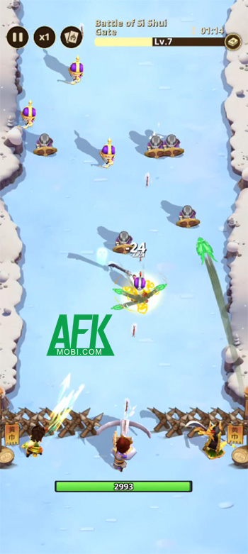 Cùng các vị tướng Tam Quốc phòng thủ trước bọn quân thù trong game Samkok Heroes TD 1