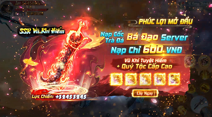 Tru Tiên Kiếm Vũ game tu tiên “7 ngày thành Thánh” với siêu combo nạp rẻ chỉ từ 100đ, 600đ 2