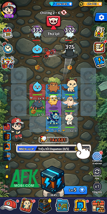 DopaMon game nhàn rỗi kết hợp mở rương với chủ đề được lấy cảm hứng từ Pokémon 0