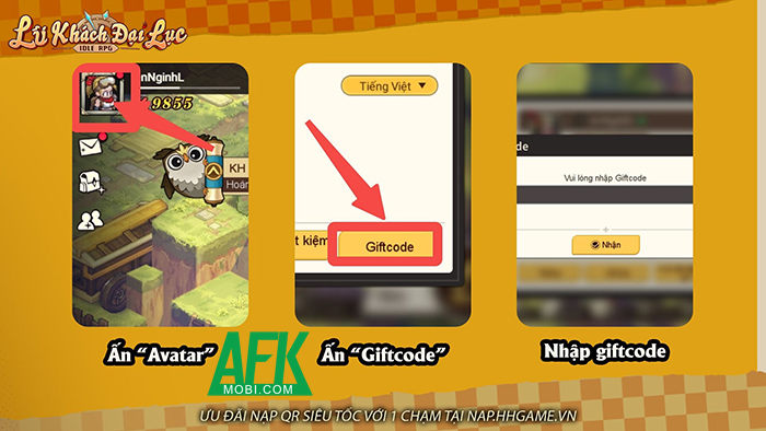 Tổng hợp gift code game Lữ Khách Đại Lục: Idle RPG mới nhất trong tháng 0