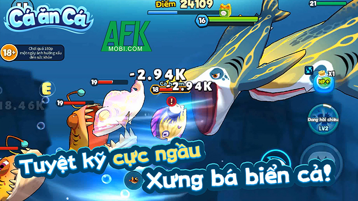 Cá ăn cá: Fish Eat Fish game casual sinh tồn lấy cảm hứng từ Feeding Frenzy 2