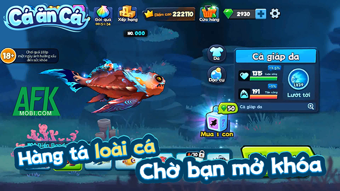 Cá ăn cá: Fish Eat Fish game casual sinh tồn lấy cảm hứng từ Feeding Frenzy 3