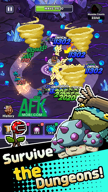 Bắt đầu những cuộc phòng thủ khi vào vai một pháp sư tại game Dungeon Defense Survivor.io 0