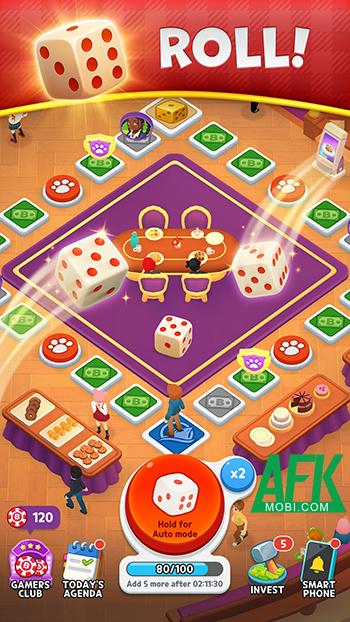 Tung xúc xắc để gầy dựng lại doanh nghiệp của mình trong game Billionaire Royale Club 0