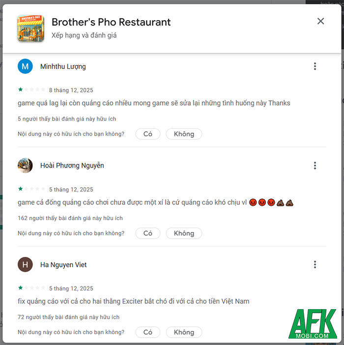 Brother's Pho Restaurant - Bản nhái của Brother Hai's Pho Restaurant lên top 1 BXH Google Play 1