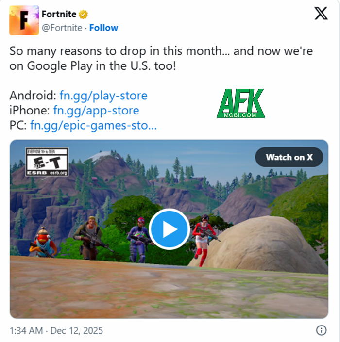 Fornite chính thức quay trở lại thị trường di động sau 5 năm bị gỡ bỏ vì lí do vi phạm chính sách 5 Fornite chính thức quay trở lại thị trường di động sau 5 năm bị gỡ bỏ vì lí do vi phạm chính sách 5