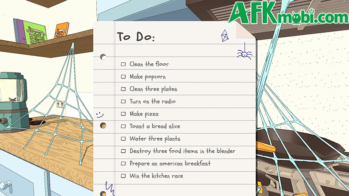 Điều khiển chú nhện nhỏ dọn dẹp ngôi nhà to lớn trong game A Webbing Journey 1