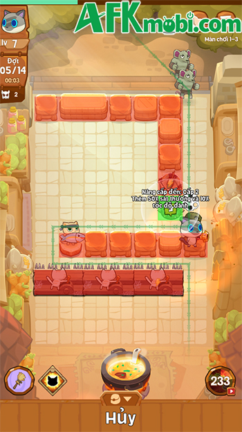 Bảo vệ nồi súp trước các đợt kẻ thù là bọn chuột trong game Cat Cook: Defense 4 Bảo vệ nồi súp trước các đợt kẻ thù là bọn chuột trong game Cat Cook: Defense 4