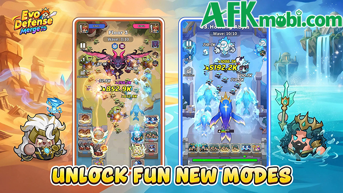 Triệu hồi các anh hùng để chống lại sự xâm lược của kẻ thù trong Evo Defense: Merge TD 1