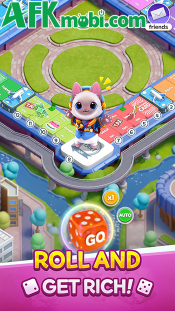 Kiếm tiền xây dựng các công trình thông qua việc tung xúc xắc với game LINE GetRich GO 0