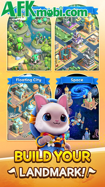 Kiếm tiền xây dựng các công trình thông qua việc tung xúc xắc với game LINE GetRich GO 2