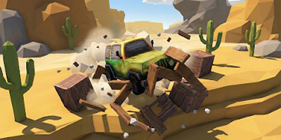 Điều khiển xe phá hủy lẫn tránh các chướng ngại vật trong game casual Path Rider