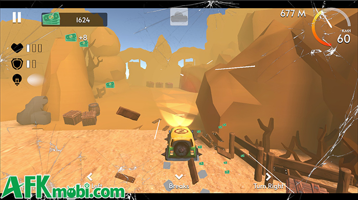 Điều khiển xe phá hủy lẫn tránh các chướng ngại vật trong game casual Path Rider 2