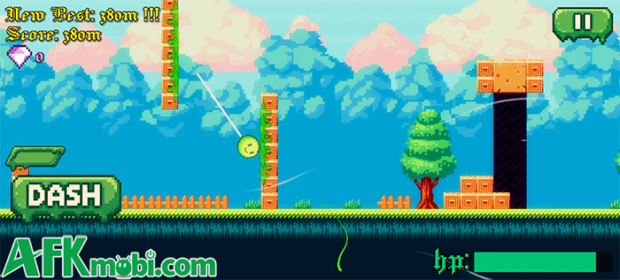 Cố gắng cho chú slime nhỏ di chuyển xa nhất có thể trong game SlimyLeap 1 Cố gắng cho chú slime nhỏ di chuyển xa nhất có thể trong game SlimyLeap 1