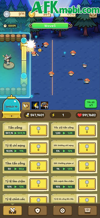 Không ngừng phát triển để phòng thủ trước các đợt kẻ thù, quái vật tại Line Heroes Defense 1