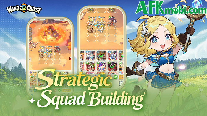 Tập hợp đội nhân vật bắt đầu những cuộc phiêu lưu, chiến đấu tại game Wander Quest 0