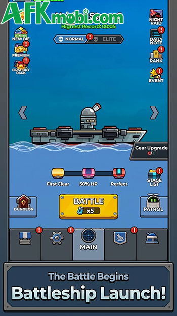 Phòng thủ trước các đợt kẻ thù từ trên không trong BattleShip Go: Monster Wave 0