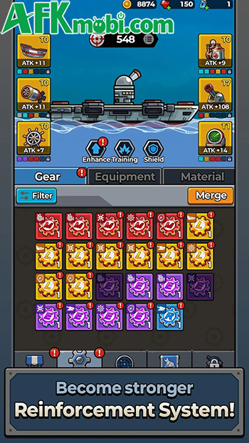 Phòng thủ trước các đợt kẻ thù từ trên không trong BattleShip Go: Monster Wave 3