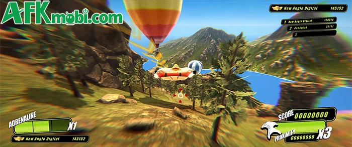 Bay bằng bộ đồ cánh dơi, tránh các chướng ngại vật trong game Dare Up Adrenaline Mobile 3