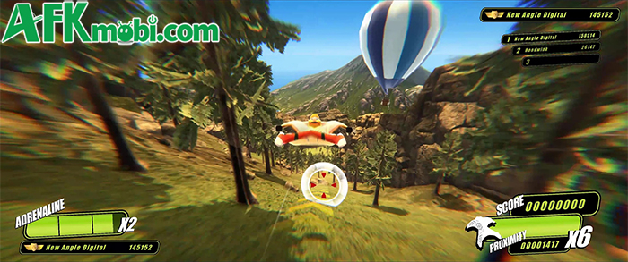 Bay bằng bộ đồ cánh dơi, tránh các chướng ngại vật trong game Dare Up Adrenaline Mobile 4