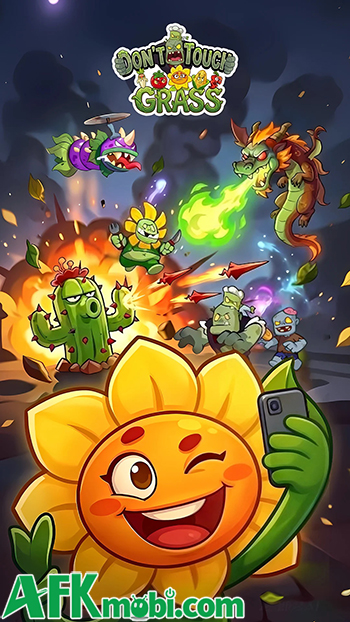 Don't Touch Grass game phòng thủ auto-shooter roguelike lấy cảm hứng từ Plants vs Zombies 0
