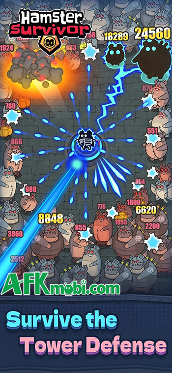 Giữ cho chú chuột Mickey sống sót trước bọn chuột zombie trong Hamster Survivor 1