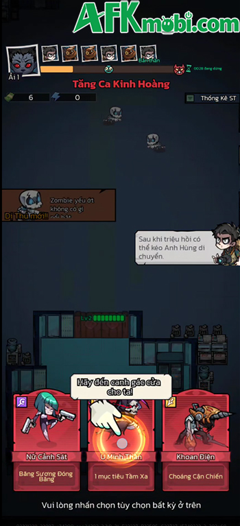 Ngủ để triệu hồi các anh hùng phòng thủ trong game Haunted Room: Sleep Survivor 1