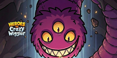 Tiêu diệt con sâu điên khổng lồ trong game phòng thủ Heroes vs Crazy Wiggler