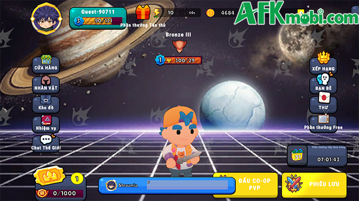 Điều khiển nhân vật chiến đấu sinh tồn trước bọn quái vật trong Hyper Gunner Online 0