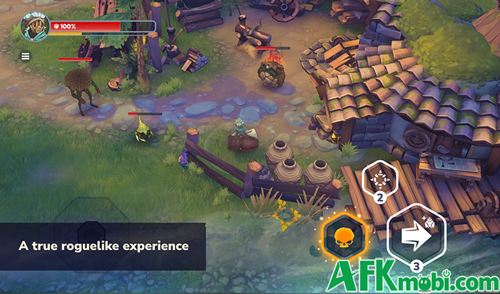 Điều khiển nhân vật thợ săn bắt đầu những cuộc săn trùm với Mansi Hunter: Roguelike RPG 2