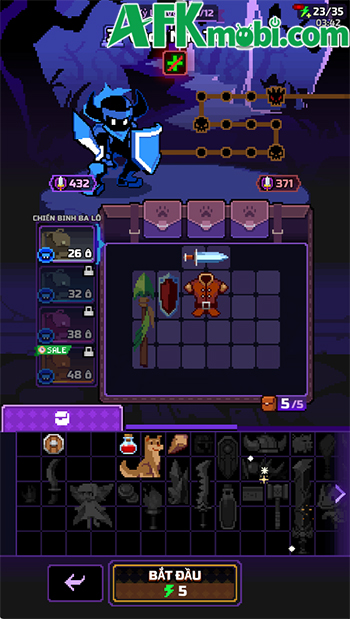 Sắp xếp balo cho anh hùng sử dụng chiến đấu trong game Overgeared Hero: Merge RPG 1