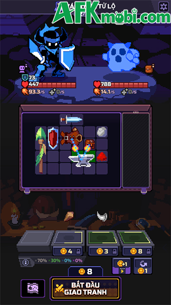 Sắp xếp balo cho anh hùng sử dụng chiến đấu trong game Overgeared Hero: Merge RPG 4