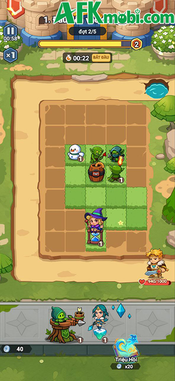 Triệu hồi các đơn vị ngẫu nhiên để dàn trận phòng thủ trong game Packlands Defense 1