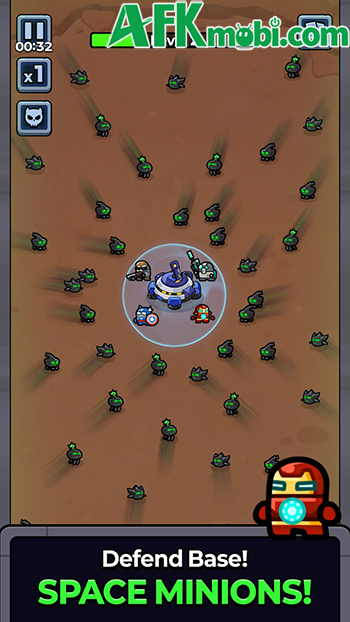 Bảo vệ căn cứ ngoài không gian trong game phòng thủ Space Minions: Defense 0