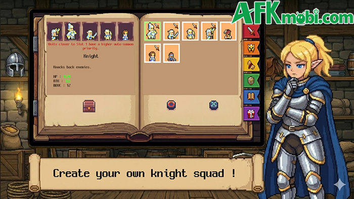 Xây dựng bộ bài chiến lược để sử dụng bảo vệ vương quốc trong game SuperPixelKnights 0