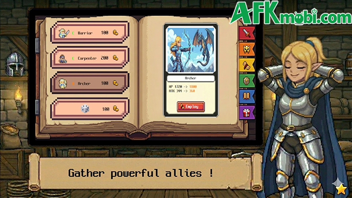 Xây dựng bộ bài chiến lược để sử dụng bảo vệ vương quốc trong game SuperPixelKnights 2