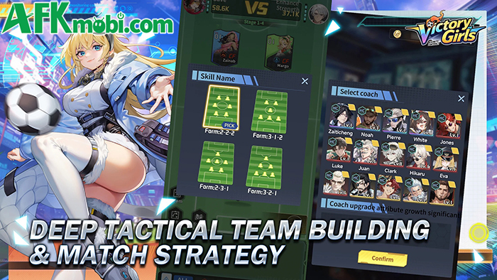 Phát triển đội bóng nữ của chính bạn trong game Victory Girls: Anime Soccer 2