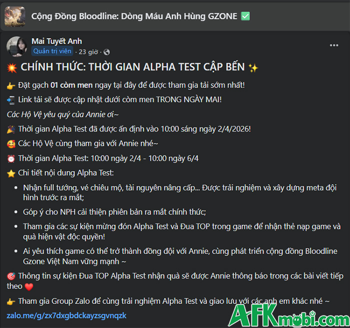 Bloodline: Dòng Máu Anh Hùng tổ chức Alpha Test nhằm đảm bảo chất lượng khi ra mắt 1