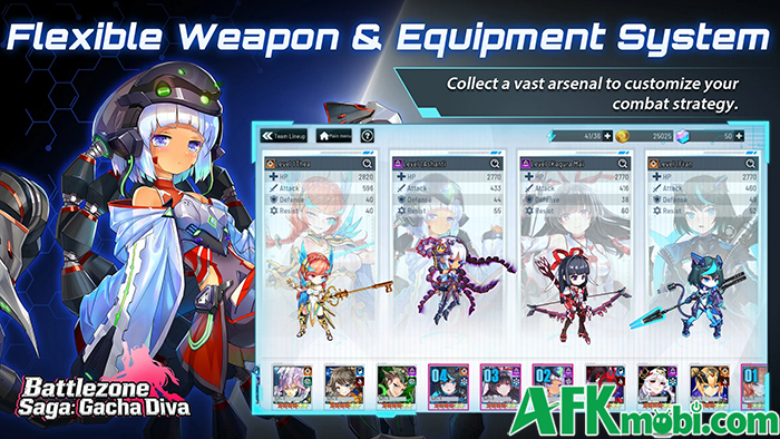 Dẫn dắt các nữ chiến binh chống lại tổ chức xấu xa trong game Battlezone Saga: Gacha Diva 0