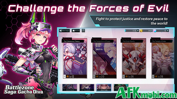 Dẫn dắt các nữ chiến binh chống lại tổ chức xấu xa trong game Battlezone Saga: Gacha Diva 2