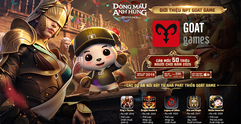 Gzone bắt tay GOAT Games đưa siêu phẩm Bloodline: Dòng Máu Anh Hùng về Việt Nam