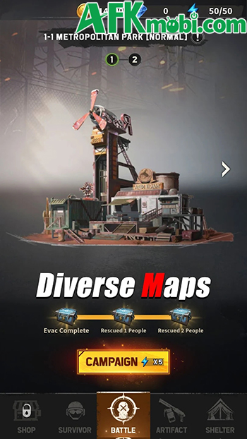 Tìm kiếm đồ tiếp tế trong thế giới hậu tận thế tại game Escape From Zombieville 1