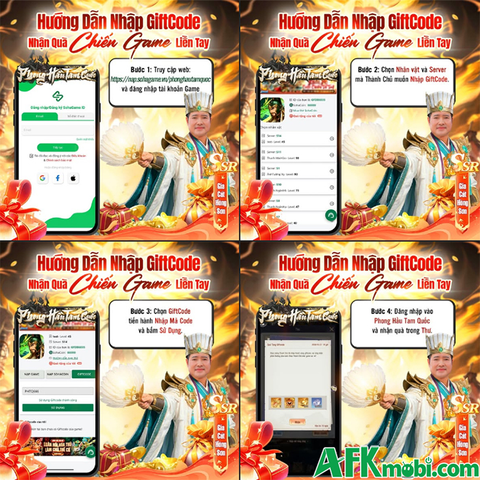 Tổng hợp gift code game Phong Hầu Tam Quốc mới nhất trong tháng 0