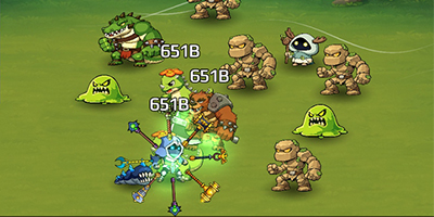 Hợp nhất các vũ khí để chúng bay xung quanh nhân vật trong Idle Blades: Fantasy Master