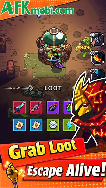 Đào phá truy tìm chiến lợi phẩm đồng thời chiến đấu sinh tồn trong game LootStar 3